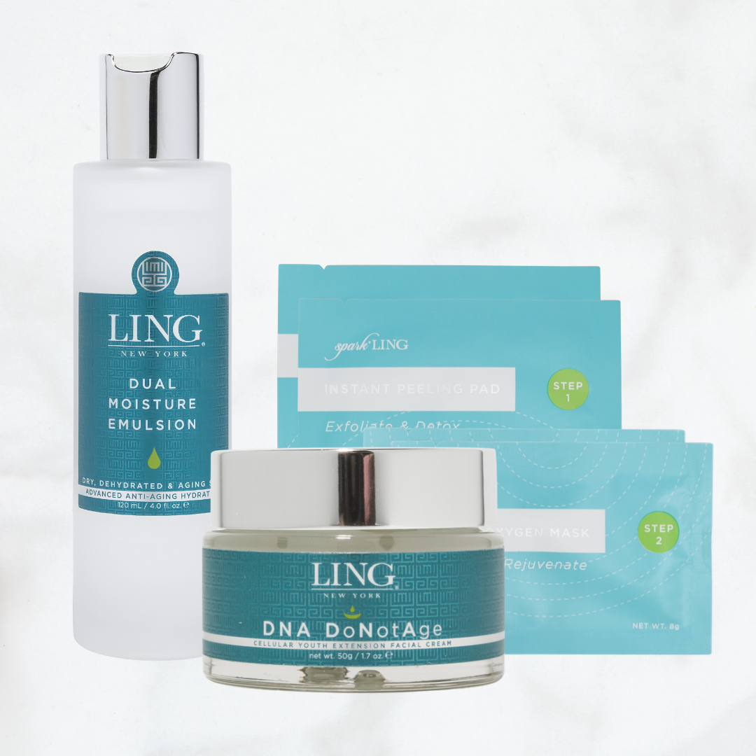The LING Timeless Glow Discovery Set: 3-Step Age-Defying Ritual